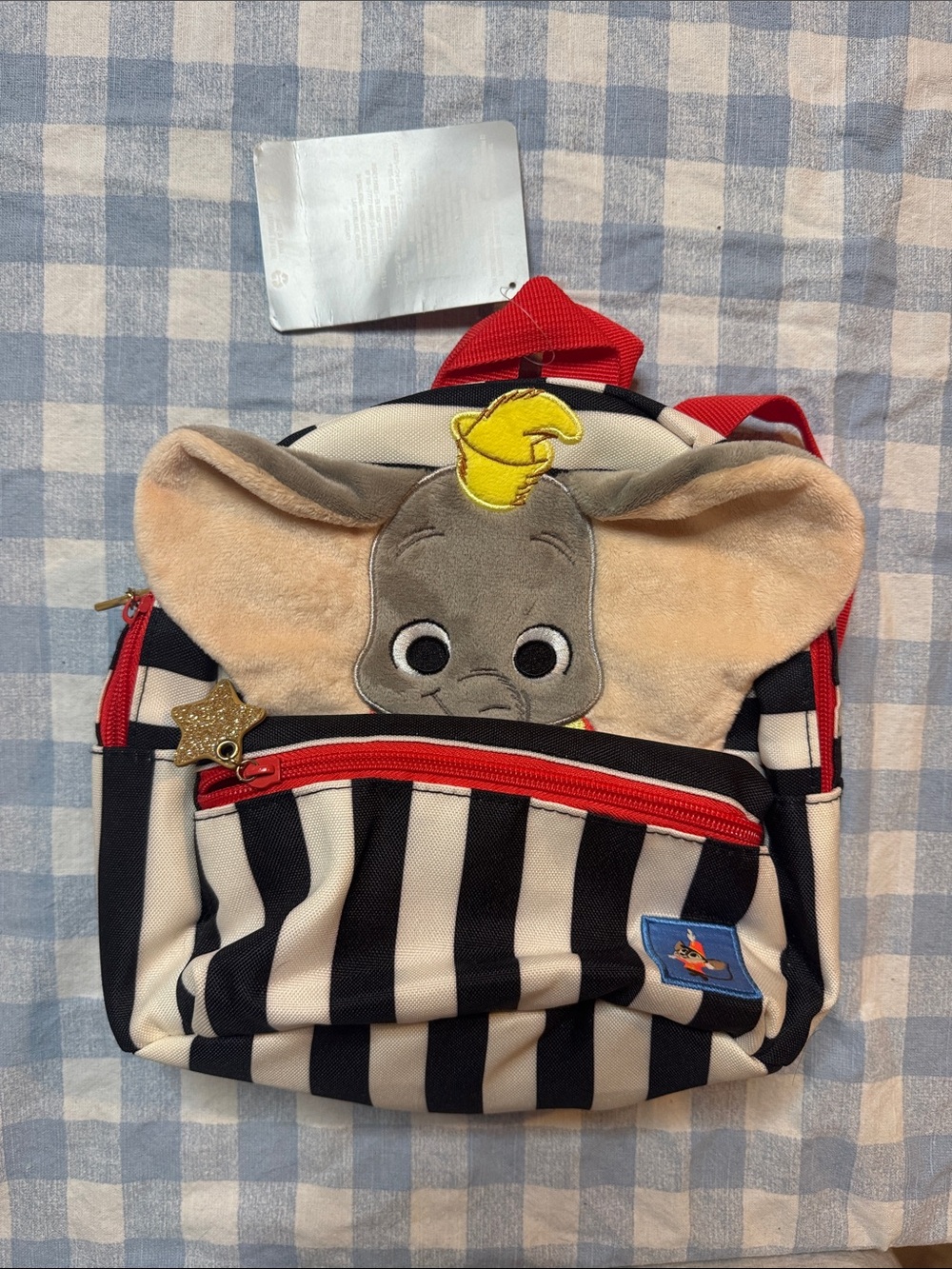 Disney Dumbo Plush Ear Kids Backpack - Black, White & Red Accents